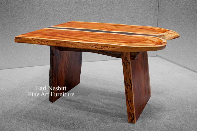 unique rustic coffee table showing base